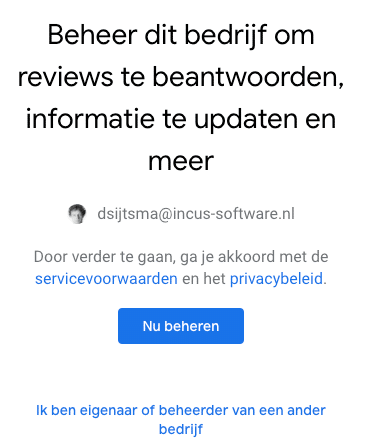 Google Beheer mijn bedrijf