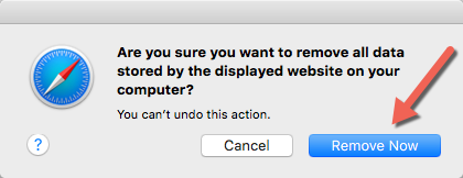 Verwijder cookies in Safari browser